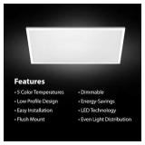 Commercial Electric 1ft x 2ft LED Color Changing Flat Panel Light