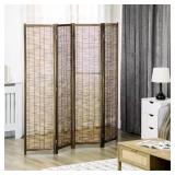 3-Panel Bamboo Room Divider Privacy Screen