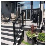 6 Ft Matte Black Aluminum Stair Railing Kit with Pickets