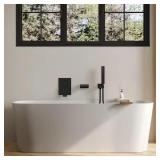 Matte Black Wall Mount Tub Faucet Set with Hand Shower M6502 Model B