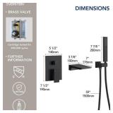 Matte Black Wall Mount Tub Faucet Set with Hand Shower M6502 Model B