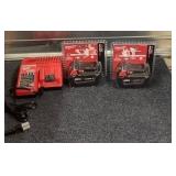 Milwaukee M18 & M12 Battery Charger with 2 REDLITHIUM XC5.0 Batteries