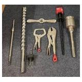 Milwaukee Drill Bits, Locking Pliers, Die Handle, and Drill Accessories Set