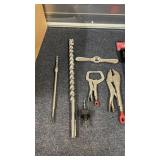Milwaukee Drill Bits, Locking Pliers, Die Handle, and Drill Accessories Set