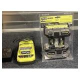 Ryobi 18V Charger with 2-Pack 6Ah Lithium Ion Batteries