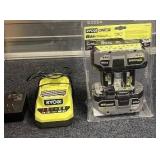 Ryobi 18V Charger with 2-Pack 6Ah Lithium Ion Batteries