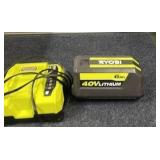 Ryobi 40V Lithium 6Ah Battery with Charger