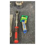 Assorted Hand Tools Lot Including GearWrench Sockets, Multimeter, and More