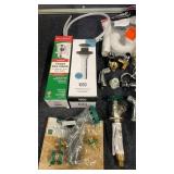 Plumbing Parts Lot with Toilet Fill Valve, P-Trap, Valves, and Fittings