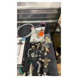 Plumbing Parts Lot with Toilet Fill Valve, P-Trap, Valves, and Fittings