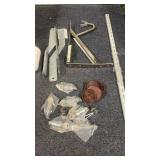 Assorted Home Hardware Lot with Refrigerator Filter, Brackets, and Shelving Accessories