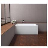 Aqua Eden 54x30 Inch Acrylic Alcove Soaking Bathtub with Left Drain, White