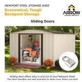 Arrow Newport 10x8 ft Steel Storage Shed with Sliding Doors