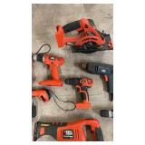 Lot of 10 Black & Decker Cordless Power Tools with Charger and Accessories