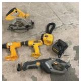 Lot of DeWalt and Rockwell Cordless Power Tools with Charger