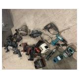 Collection of Used Power Tools and Chargers Assorted Brands