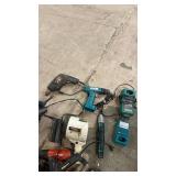 Collection of Used Power Tools and Chargers Assorted Brands