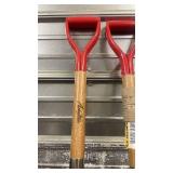 Pair of Red Root Slayer Shovels with Wood Handles