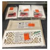 Collection of 5 Ceiling and Wall Registers Assorted Sizes Everbilt and Hampton Bay