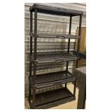 5-Tier Black Plastic Storage Shelving Unit