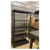 5-Tier Black Plastic Storage Shelving Unit