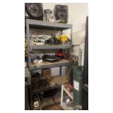 Lot of Mixed Electronics, Shop Tools, and Shelving Contents