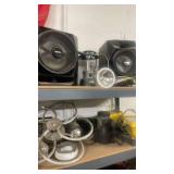 Lot of Mixed Electronics, Shop Tools, and Shelving Contents