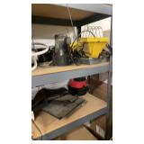 Lot of Mixed Electronics, Shop Tools, and Shelving Contents