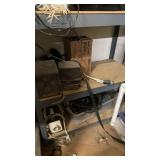 Lot of Mixed Electronics, Shop Tools, and Shelving Contents