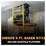 Metaltech 6 ft Baker Style Rolling Scaffold Platform Jobsite