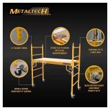 Metaltech 6 ft Baker Style Rolling Scaffold Platform Jobsite