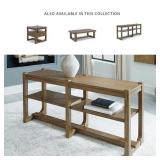 Ashley Furniture Wood Console Table with Adjustable Shelves, 65 Inch