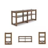 Ashley Furniture Wood Console Table with Adjustable Shelves, 65 Inch