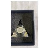 Crystal Pyramid Desk Clock in Gift Box