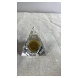 Crystal Pyramid Desk Clock in Gift Box