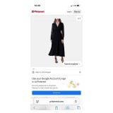 Black Lace Long Sleeve Maxi Dress with V Neck and Pockets