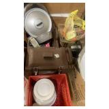 Commercial Kitchen Supply Lot with Chafers, Plates, Utensils, and Beverage Dispensers