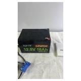 XZNY 12.8V 18Ah LiFePO4 Rechargeable Battery with Charger and Manual