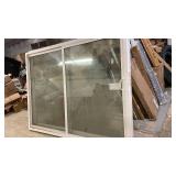 Large Double-Pane Sliding Window with White Frame