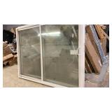 Large Double-Pane Sliding Window with White Frame