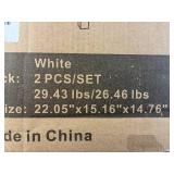 Set of 2 White Kitchen Stools, Boxed, IF-189-WE