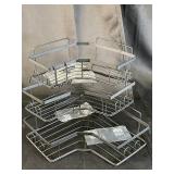 Set of 3 Black Metal Corner Shower Caddies