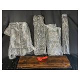 Three-Tier Metal and Wood Bunk Bed Frame (Unassembled)