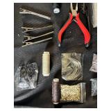 Hair Extension and Salon Supplies Lot - Tools, Thread, Beads, Clips