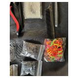Hair Extension and Salon Supplies Lot - Tools, Thread, Beads, Clips