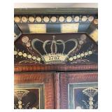 Hand-Painted Antique Corner Cabinet with Crown Motif, 1787