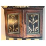Hand-Painted Antique Corner Cabinet with Crown Motif, 1787