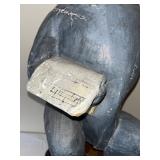 Large Vintage Folk Art Cat Figure on Ornate Stool