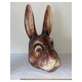 Large Vintage Papier-Mache Rabbit Mask with Tall Ears