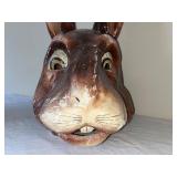 Large Vintage Papier-Mache Rabbit Mask with Tall Ears